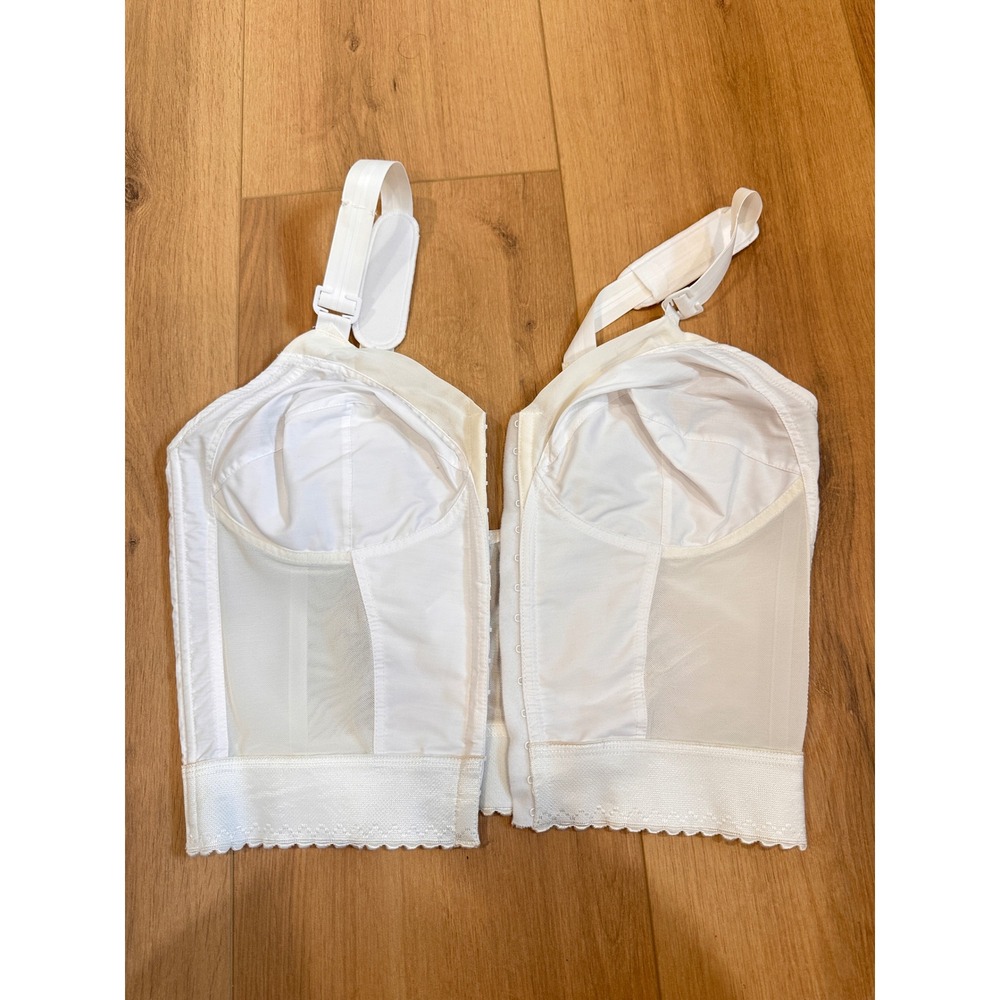 Exquisite Form White Longline Bra Style 7530 Front Closure 38C Vintage Style